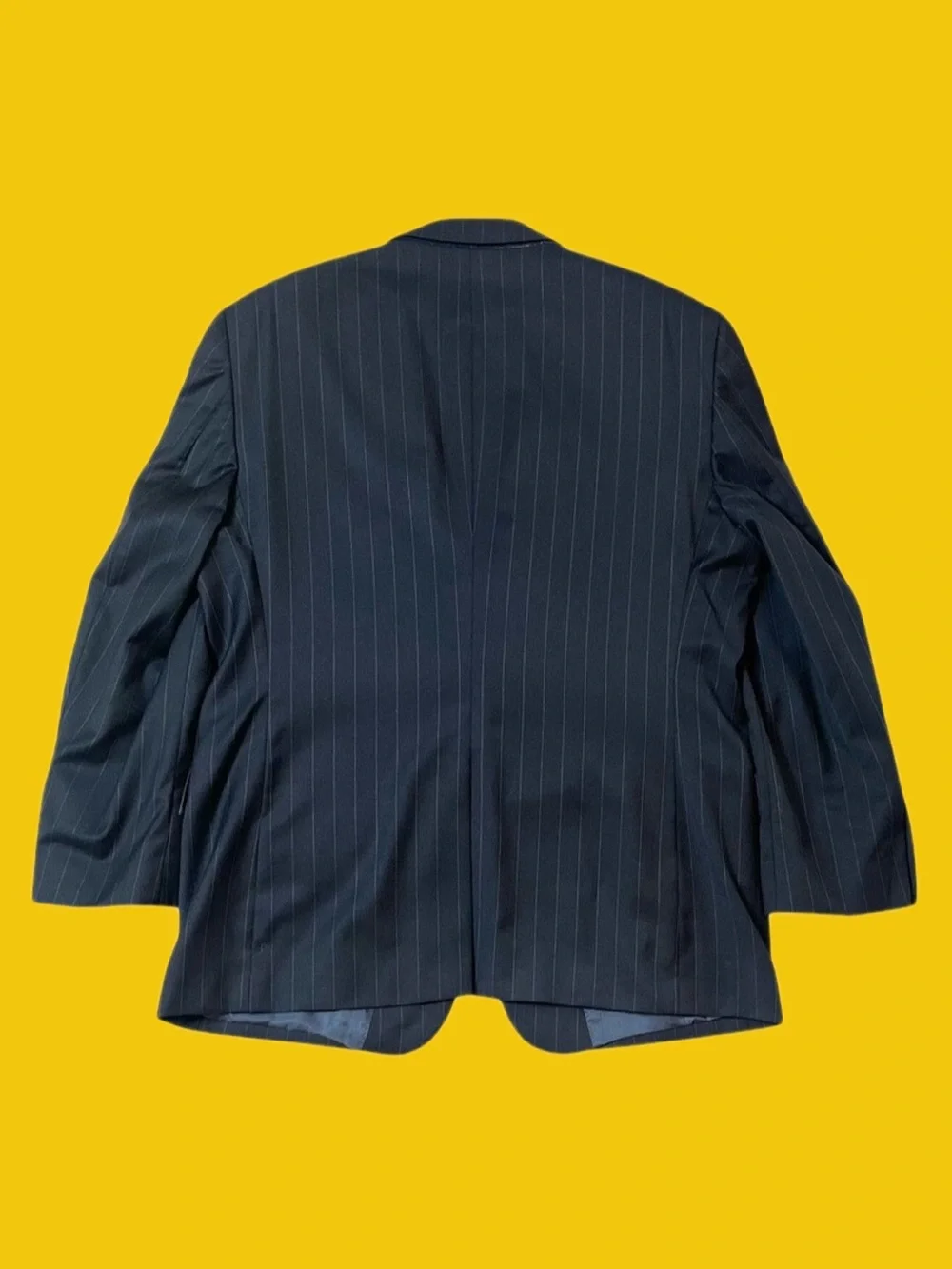 Jos. A. Bank Signature 100% Wool Navy Pinstripe Suit 46R 40x30